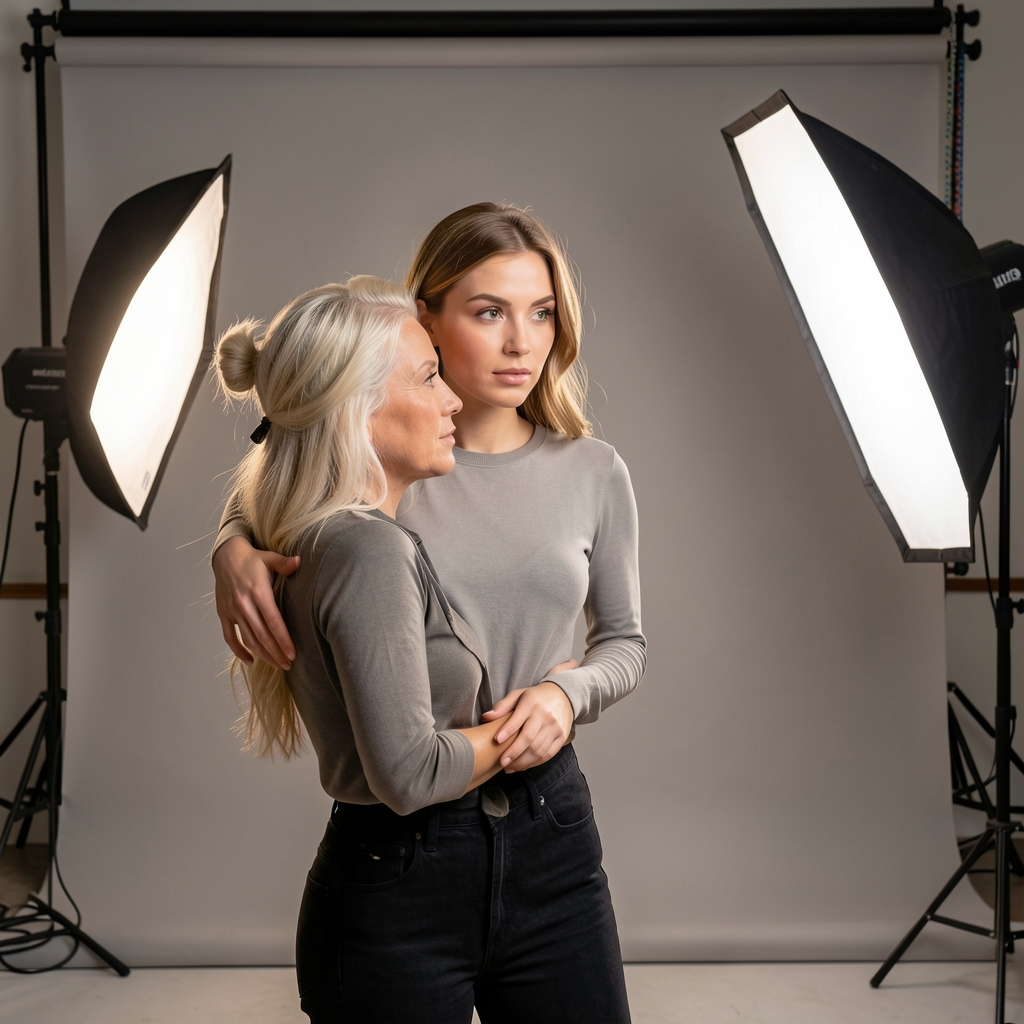 Aputure 600d Pro u upotrebi u profesionalnom foto studiju sa modelom i reflektosom