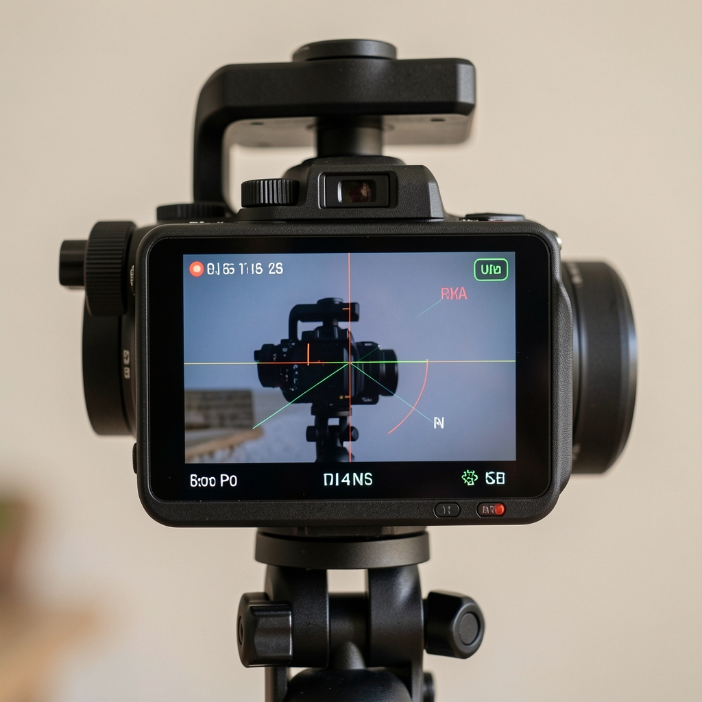 DJI RS3 Pro OLED ekran koji prikazuje ugao i informacije o balansu