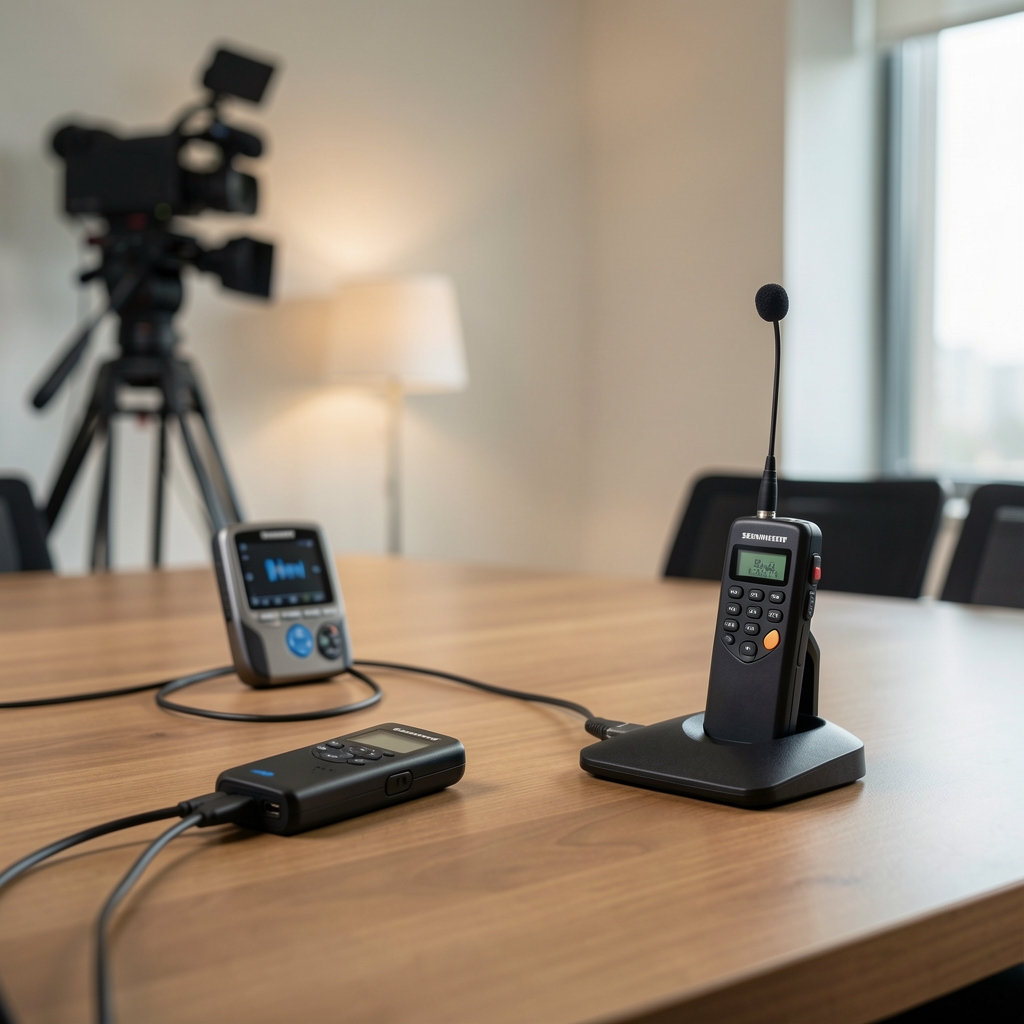 Sennheiser EW 112P G4 bežični lavalier sistem sa odašiljačem i prijemnačem u profesionalnom setovanju intervjua