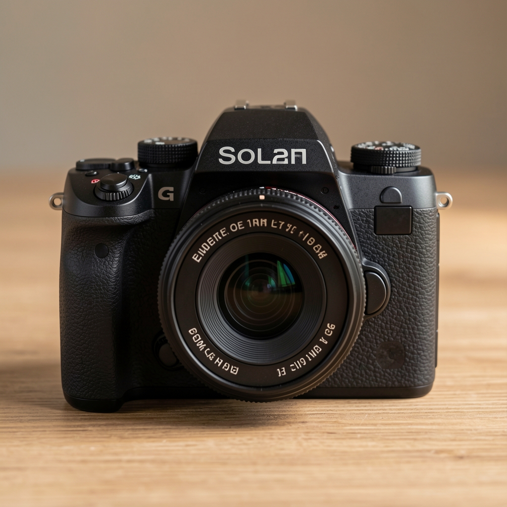 Sony Alpha A7R V mirrorless kamera na sivoj pozadini